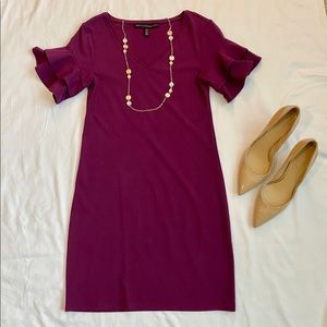 White House Black Market Purple Knit Dress-XXS